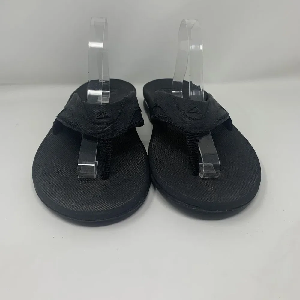 Reef Fanning Shoes Mens Size 15 Black Thong Flip Flop Sandals Comfort Casual